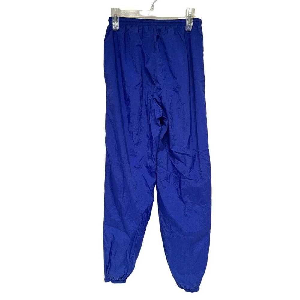 VTG 1997 Nike Tonal Swoosh Track Pants Nylon Windbreaker‎ Joggers Baggy Blue 90s